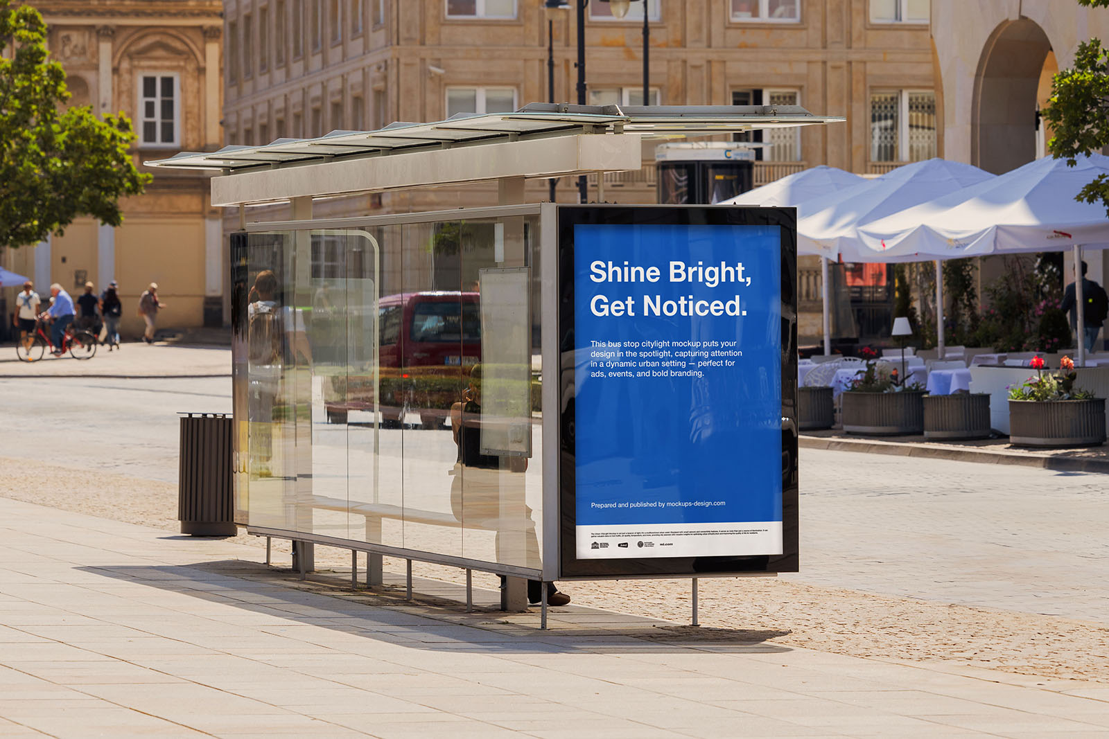 Modern citylight bus stop mockup