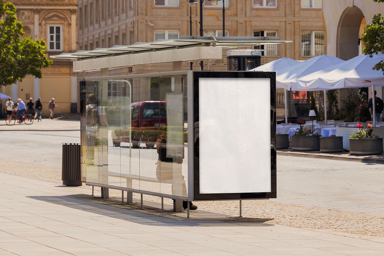 Modern citylight bus stop mockup