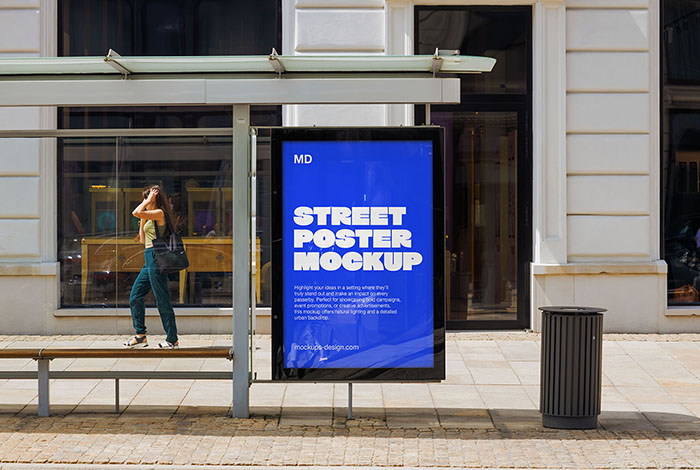 Street poster PSD mockup