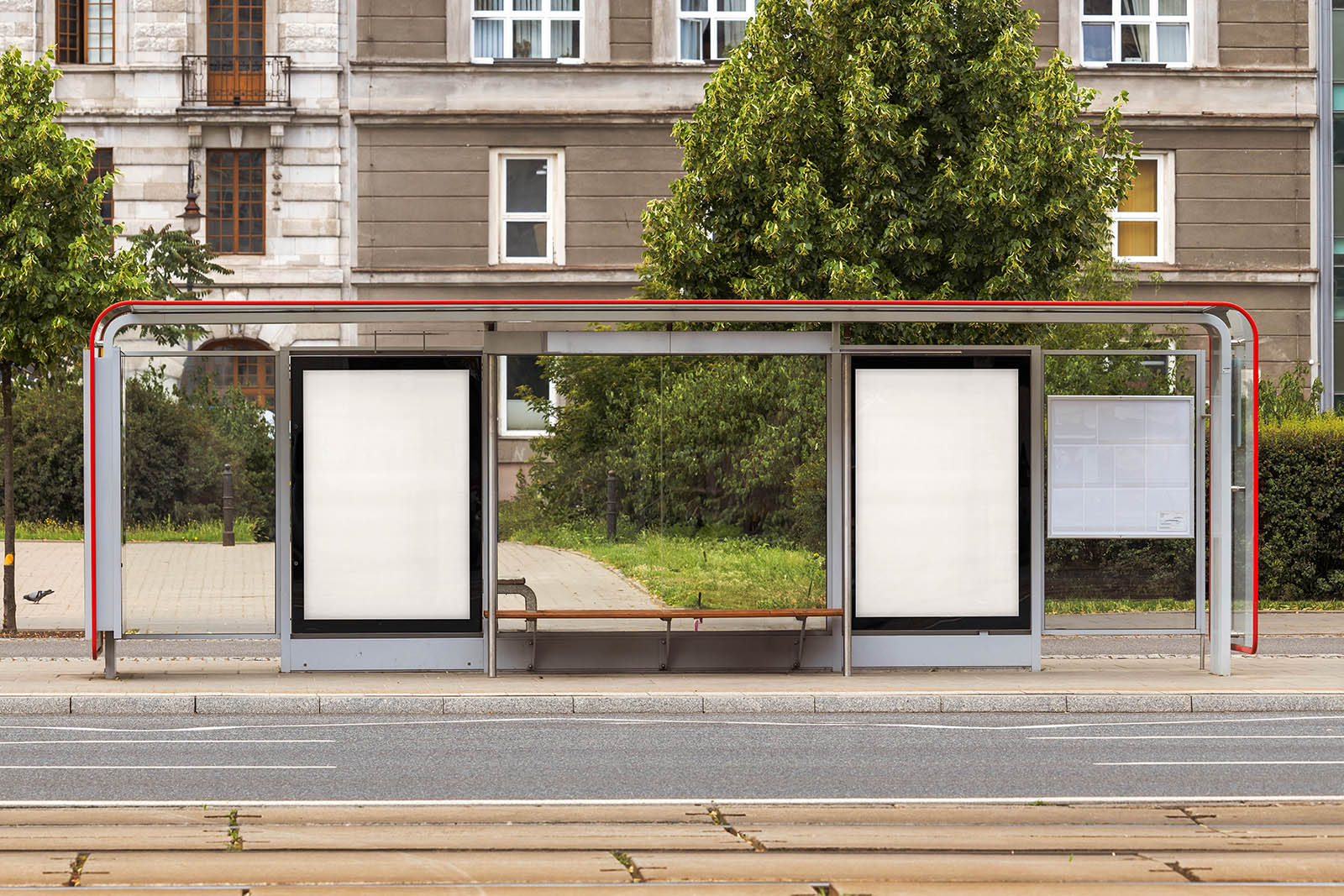 Dual bus stop posters mockup