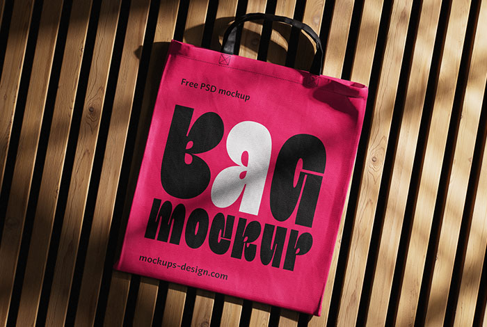 Vibrant canvas shopping bag mockup