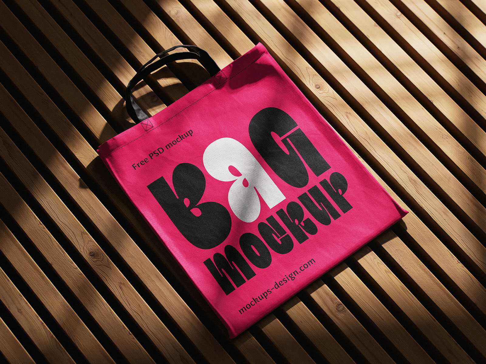 Vibrant canvas shopping bag mockup