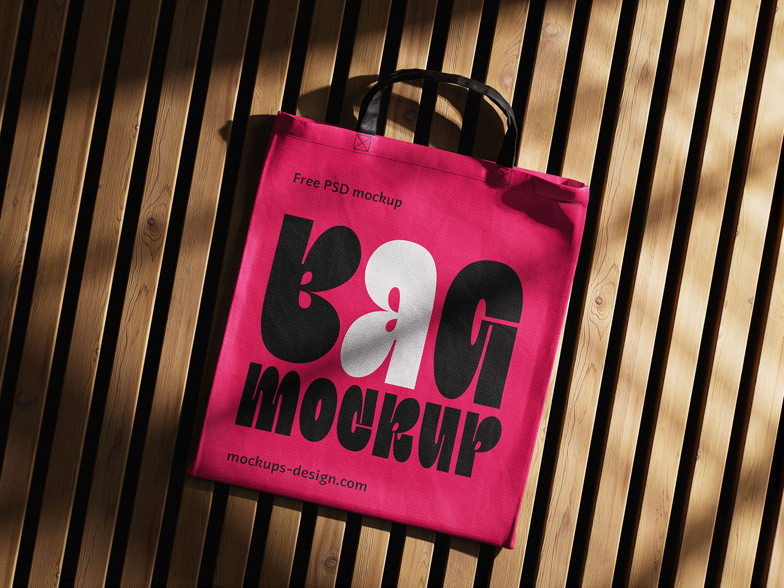 Vibrant canvas shopping bag mockup