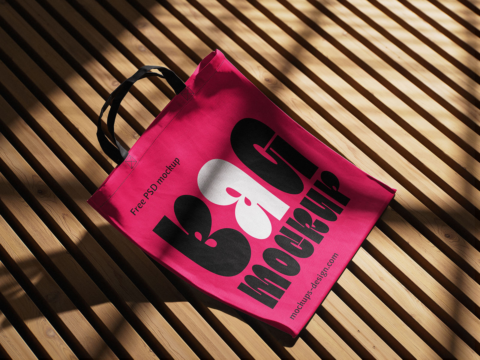 Vibrant canvas shopping bag mockup