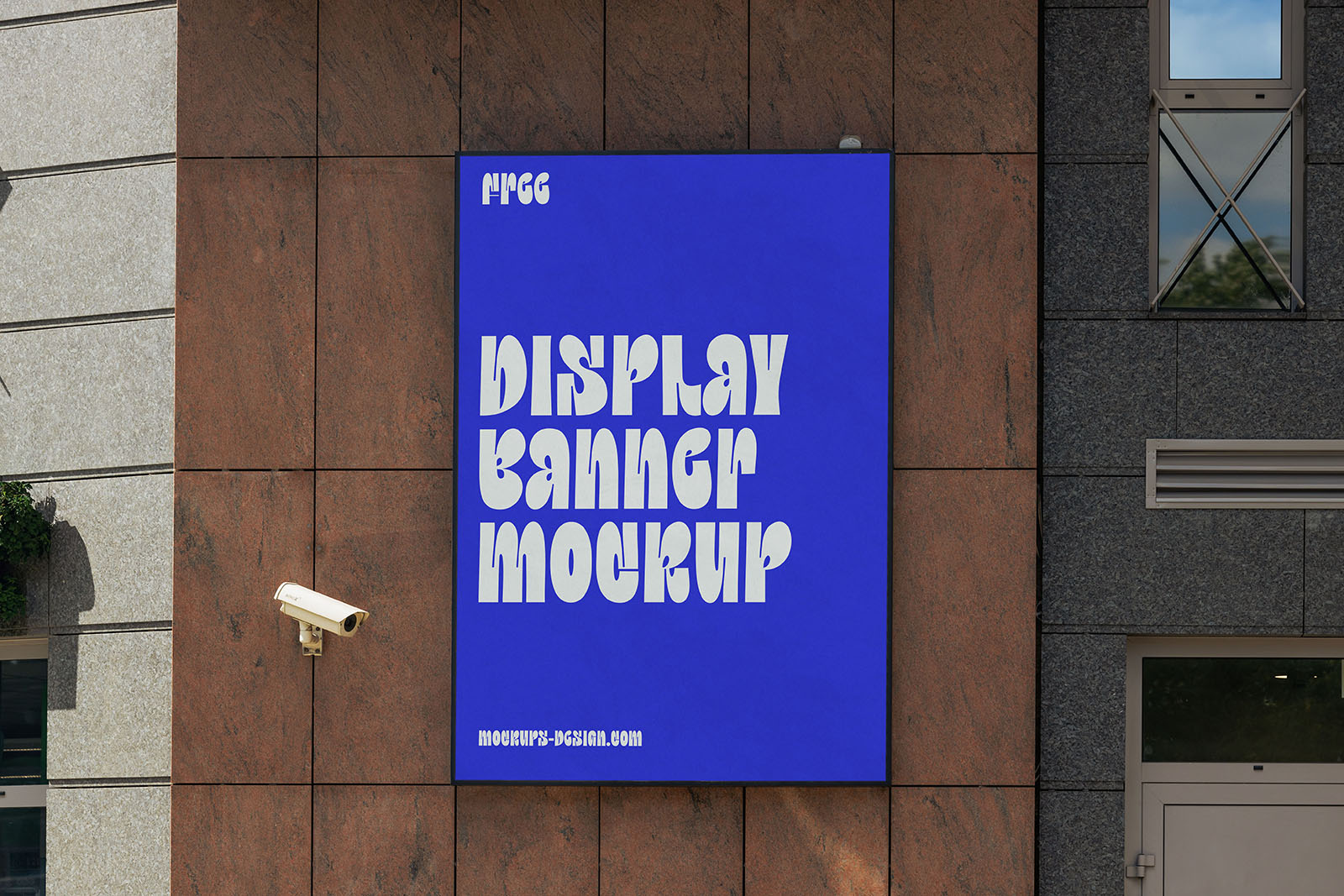 Wall-mounted display banner mockup