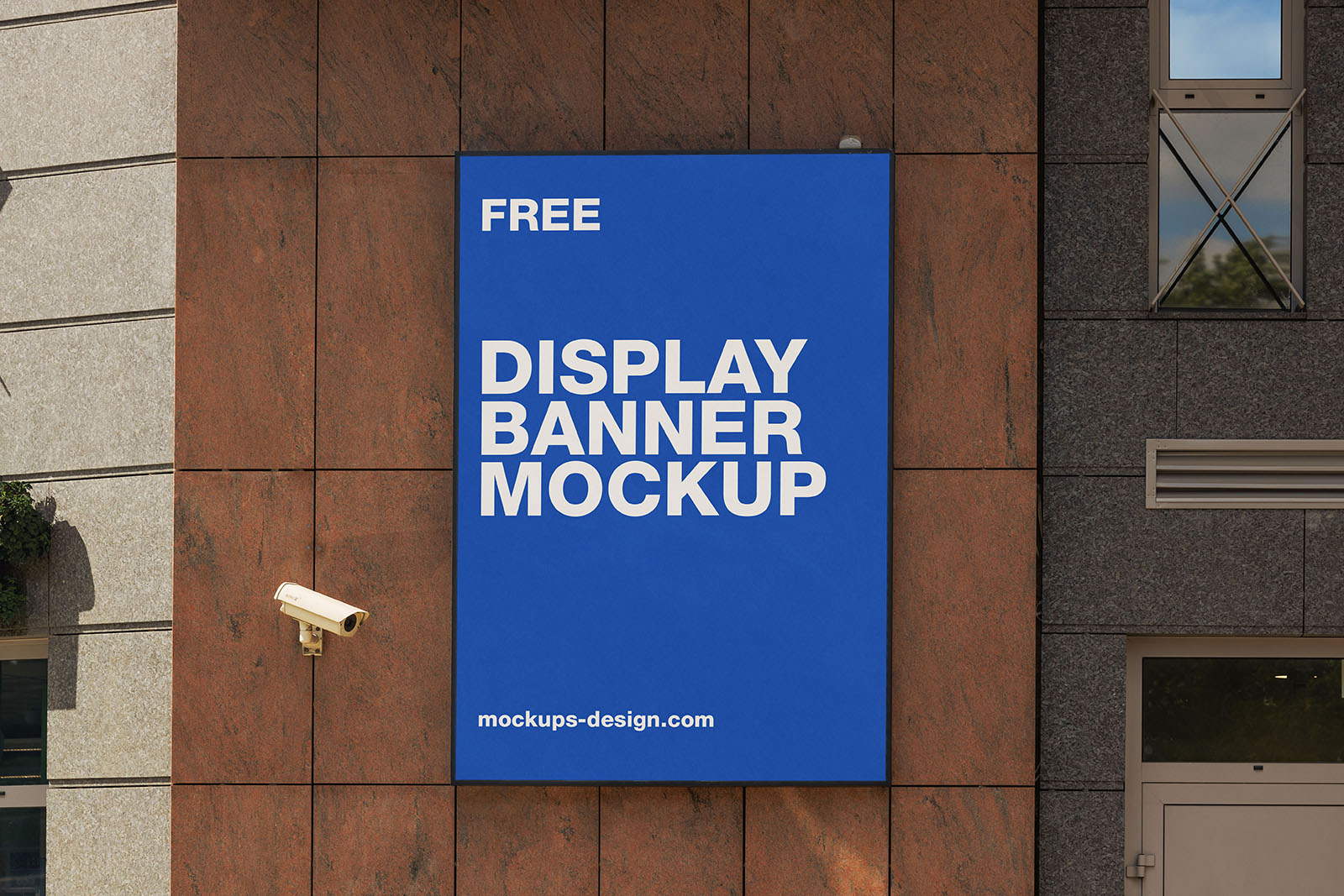 Wall-mounted display banner mockup