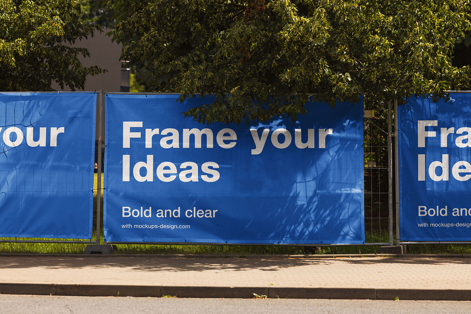 Fence banner mockup