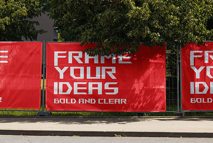 Fence banner mockup