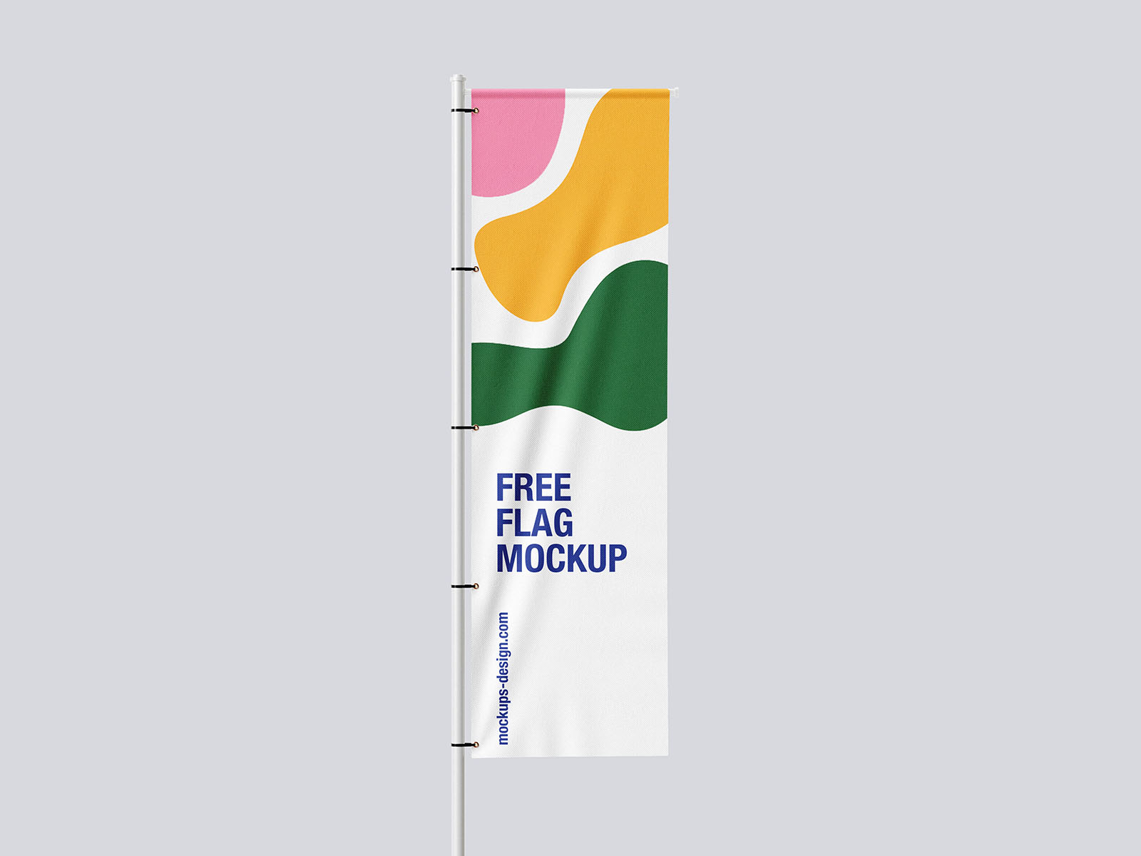 Rectangle pole flag mockup