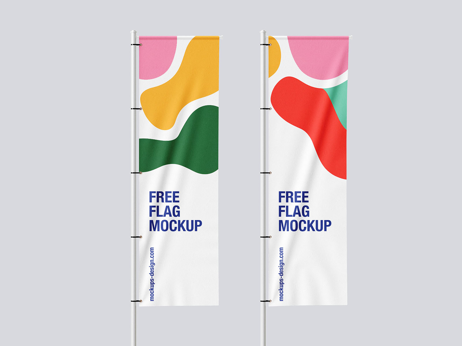 Rectangle pole flag mockup