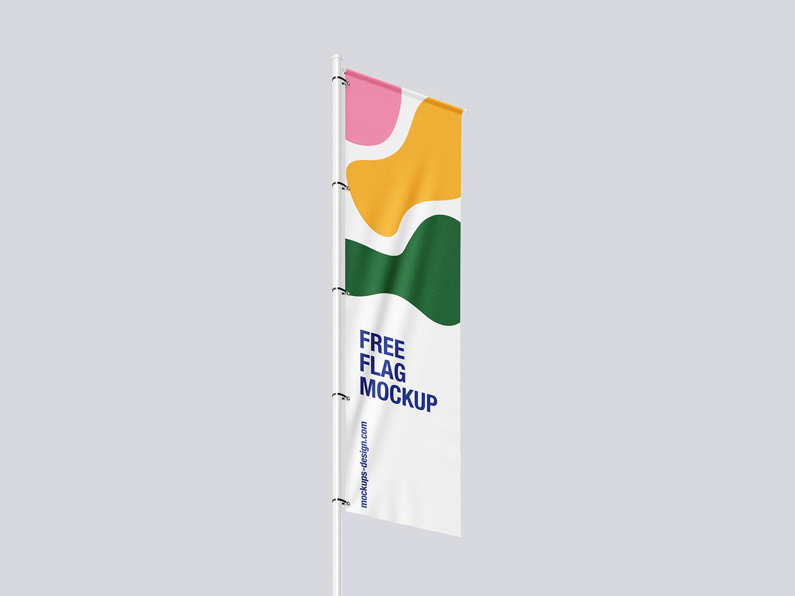 Rectangle pole flag mockup