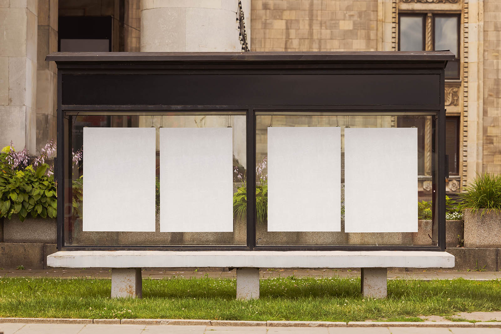 Four framed posters mockup