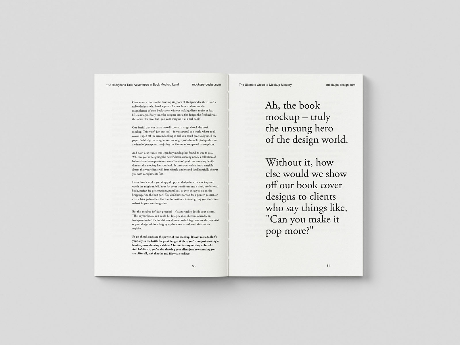 Minimal book mockup