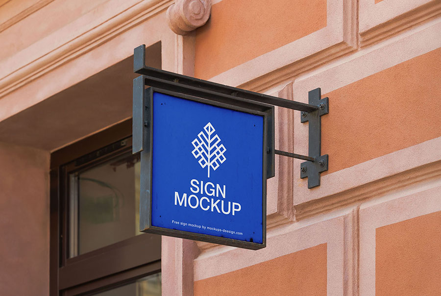 Hanging sign mockup