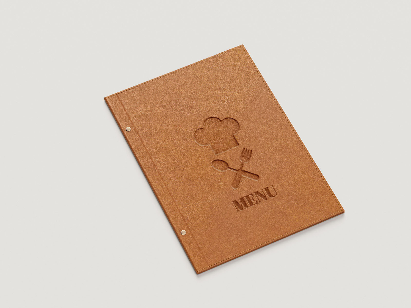 Elegant leather menu mockup