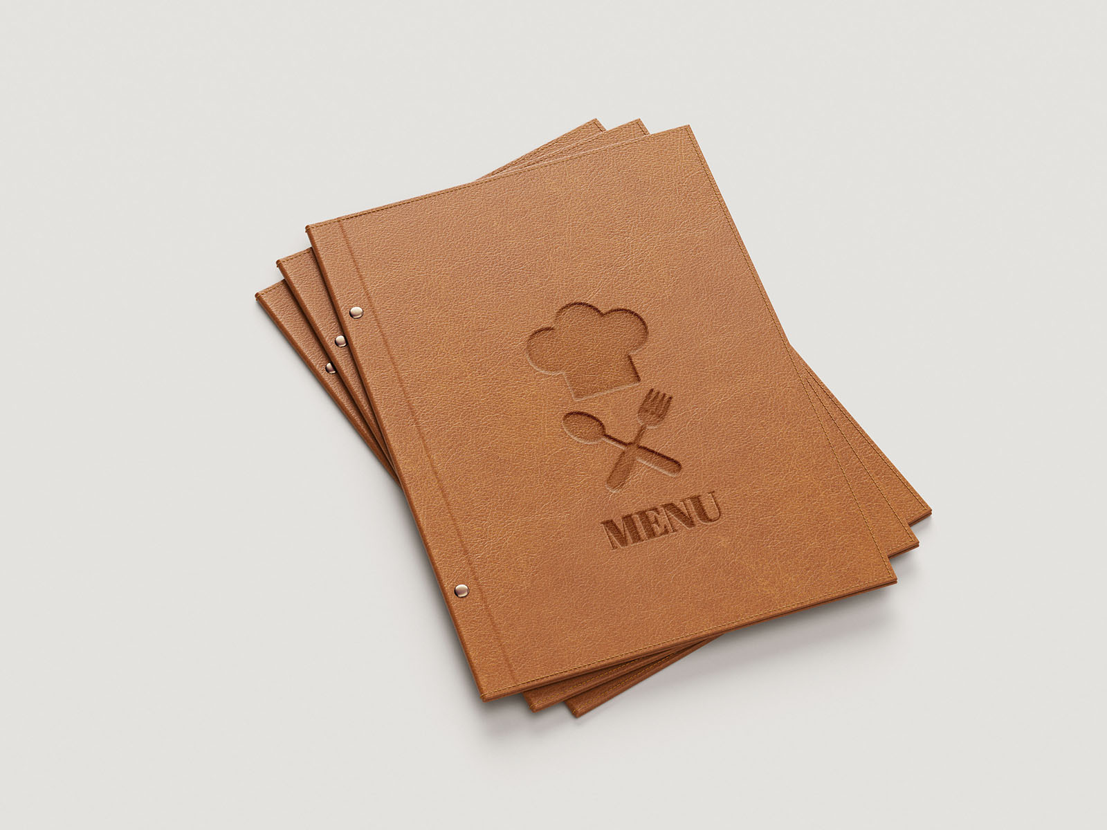 Elegant leather menu mockup