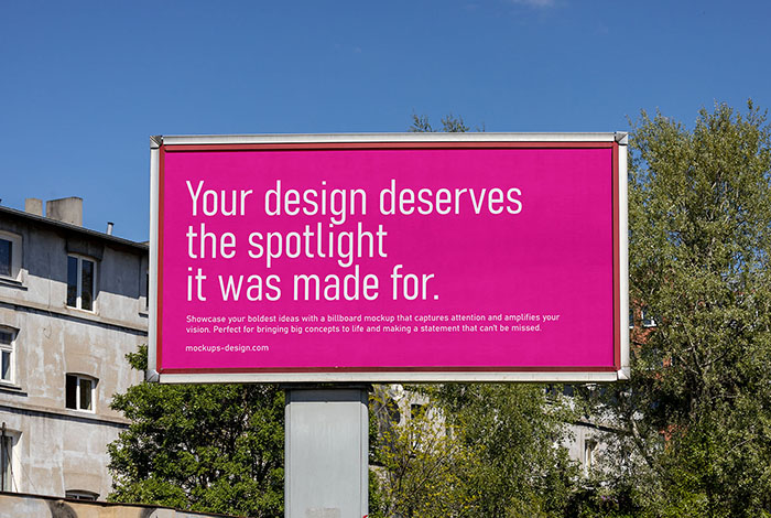 Free sunny billboard mockup