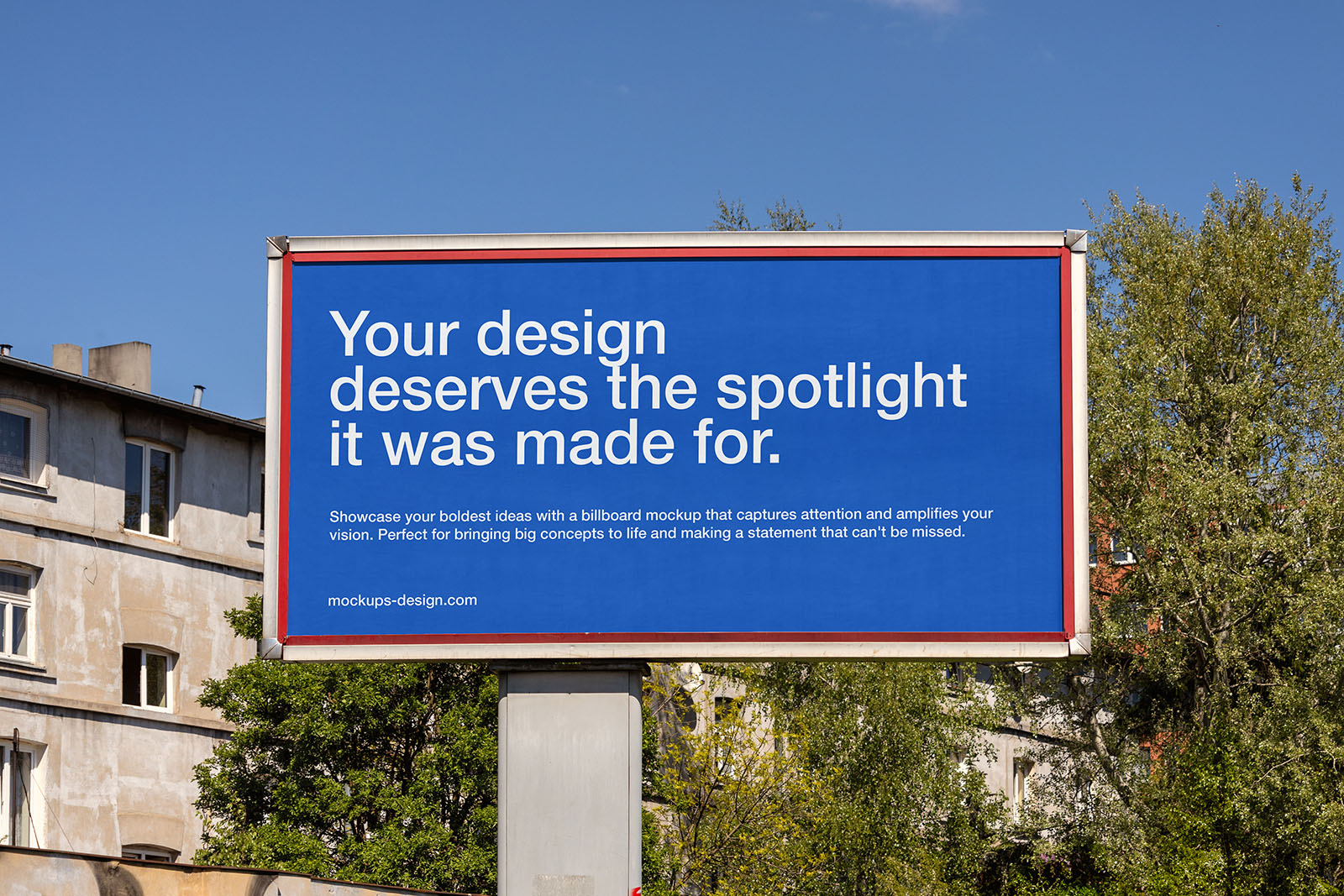 Free sunny billboard mockup