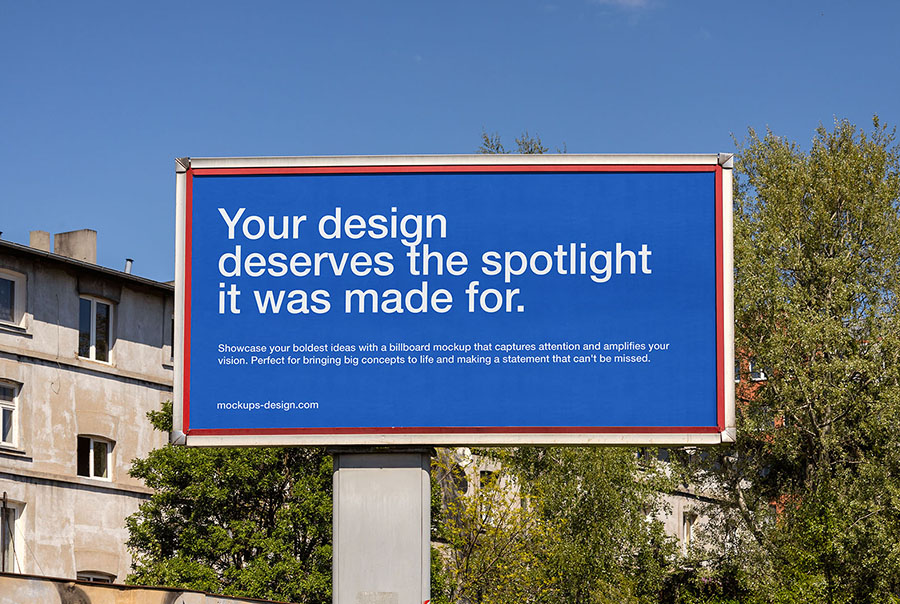 Free sunny billboard mockup