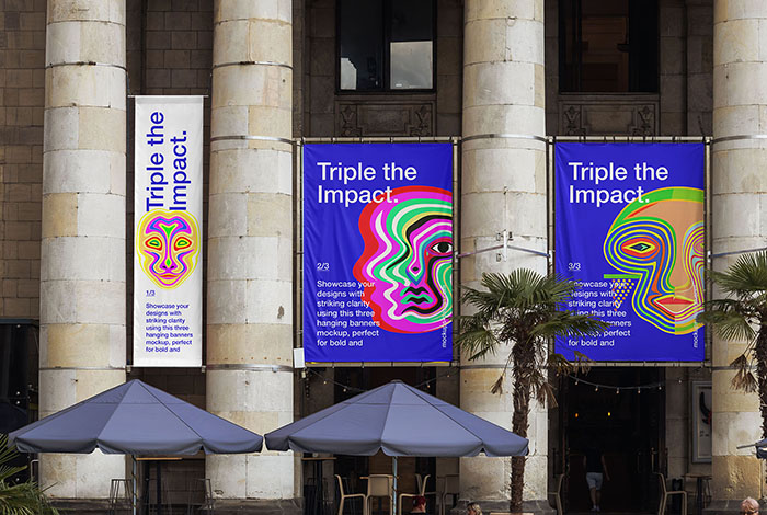 Three vertical banners mockup