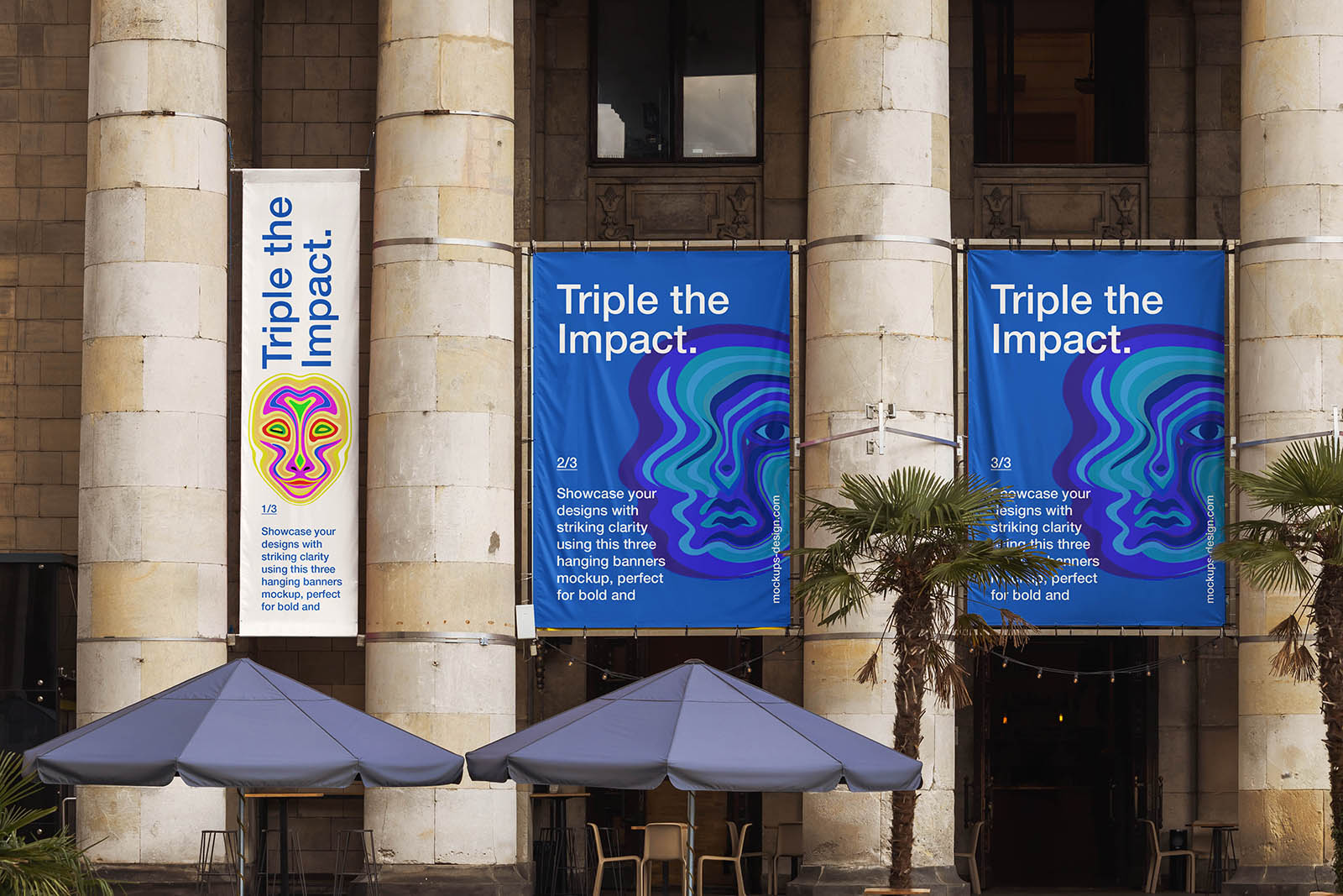 Three vertical banners mockup