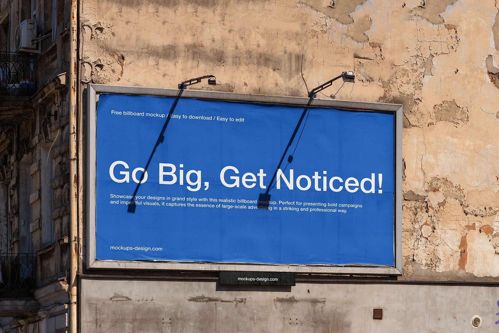 Wall billboard mockup