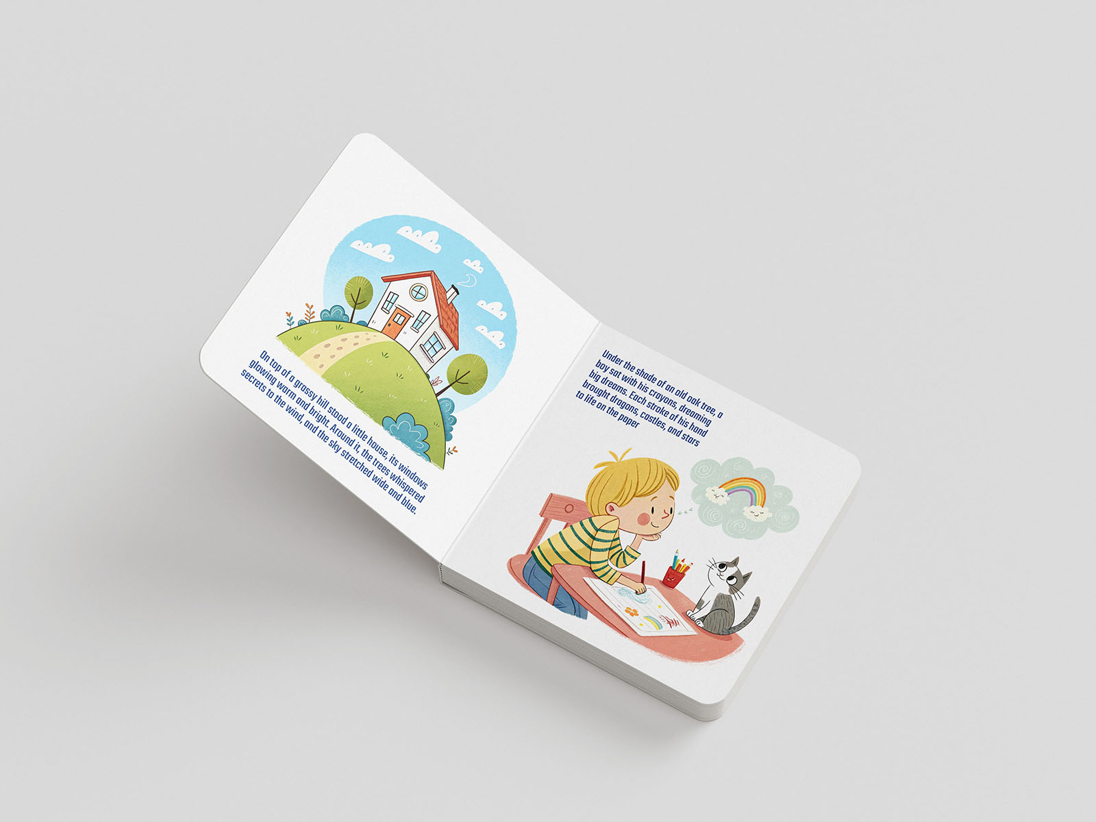 Square children's book mockup