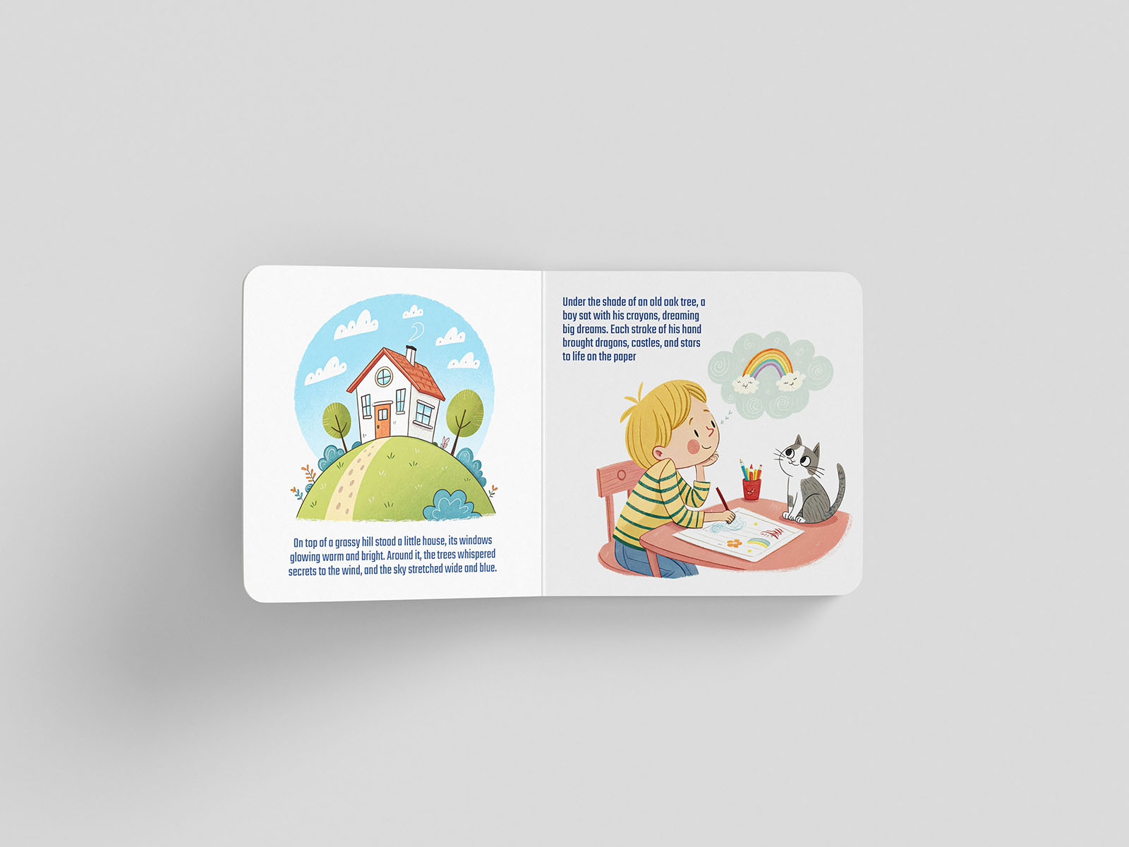 Square children's book mockup