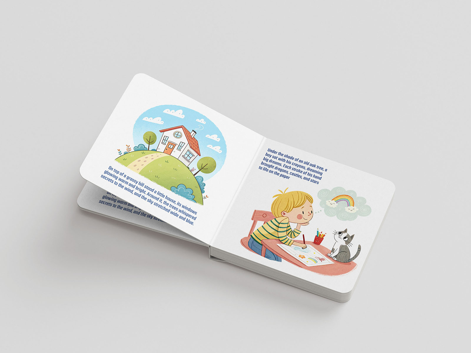 Square children's book mockup