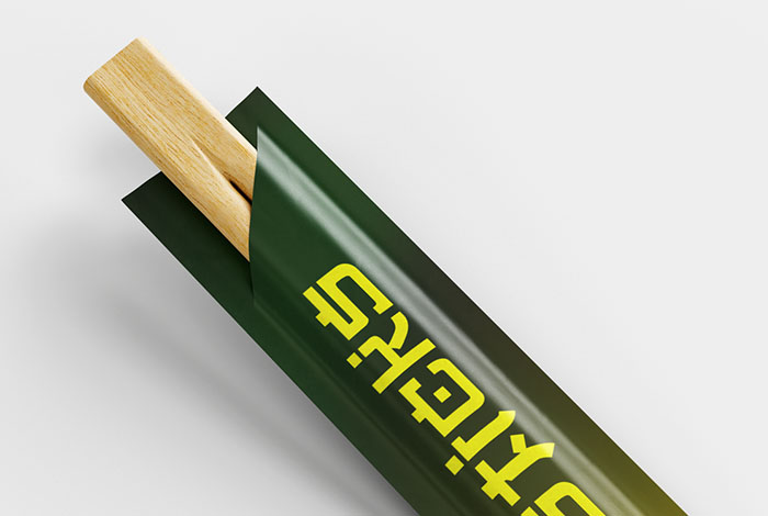 Chopsticks packaging mockup