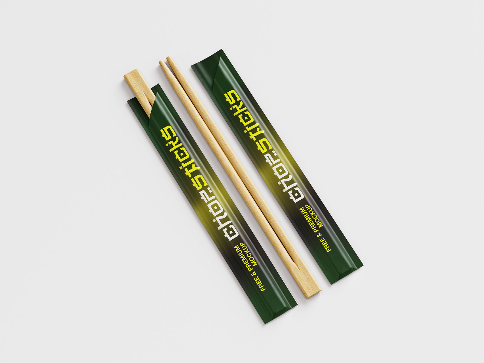 Chopsticks packaging mockup