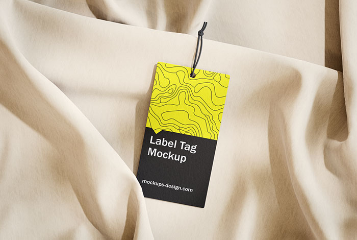 Label tag on fabric mockup