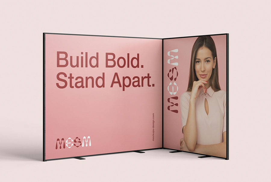 Modular exhibition stand mockup