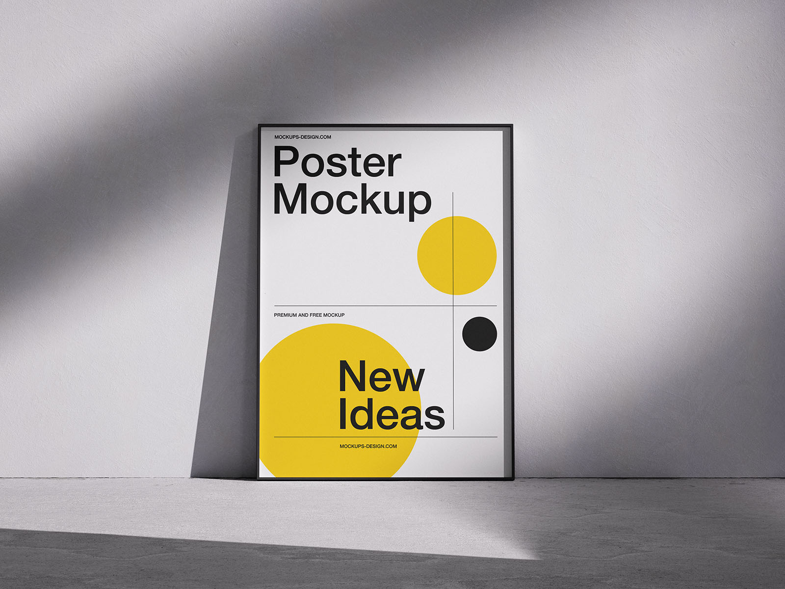 Elegant poster mockup on the floor