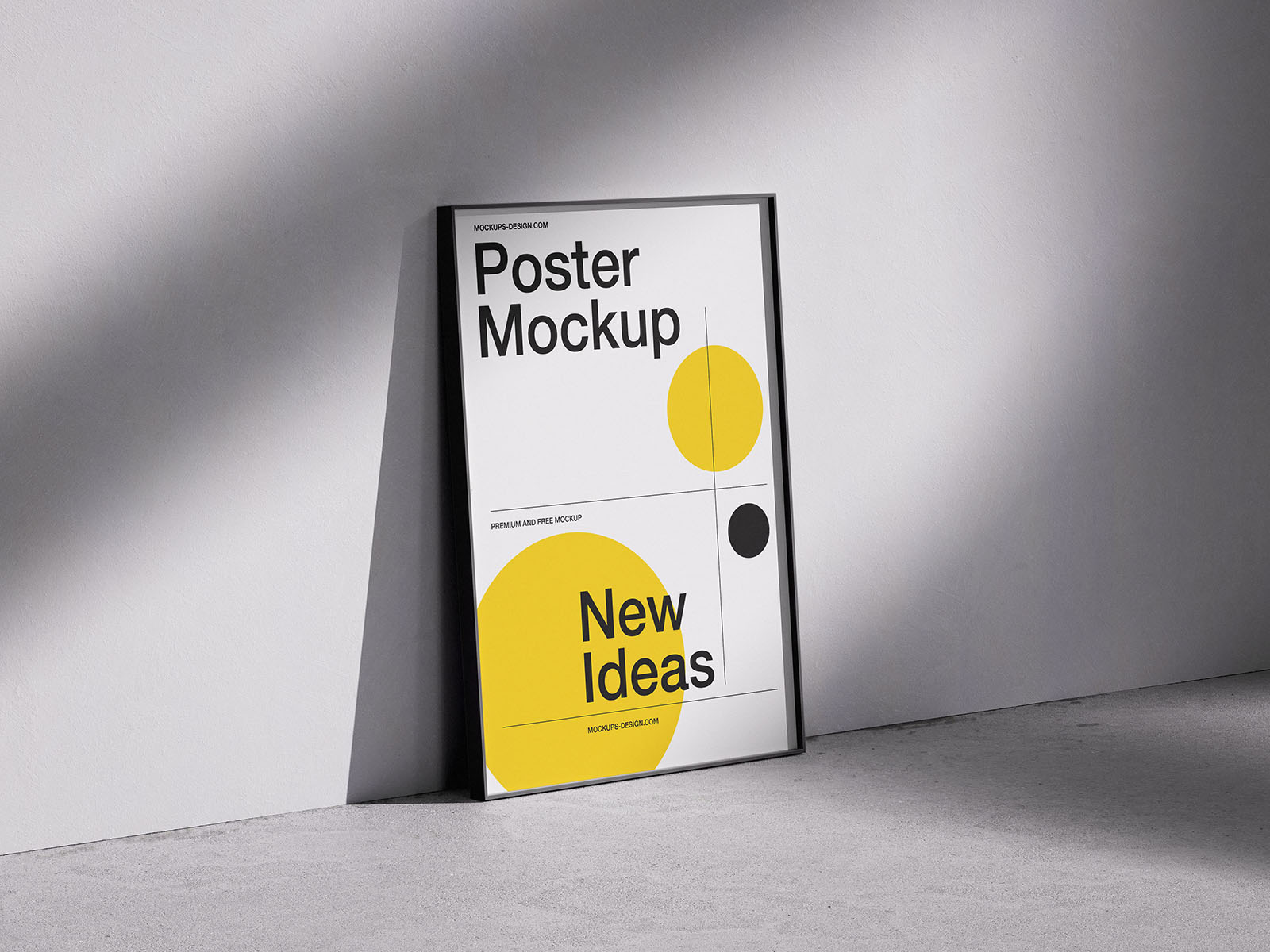 Elegant poster mockup on the floor