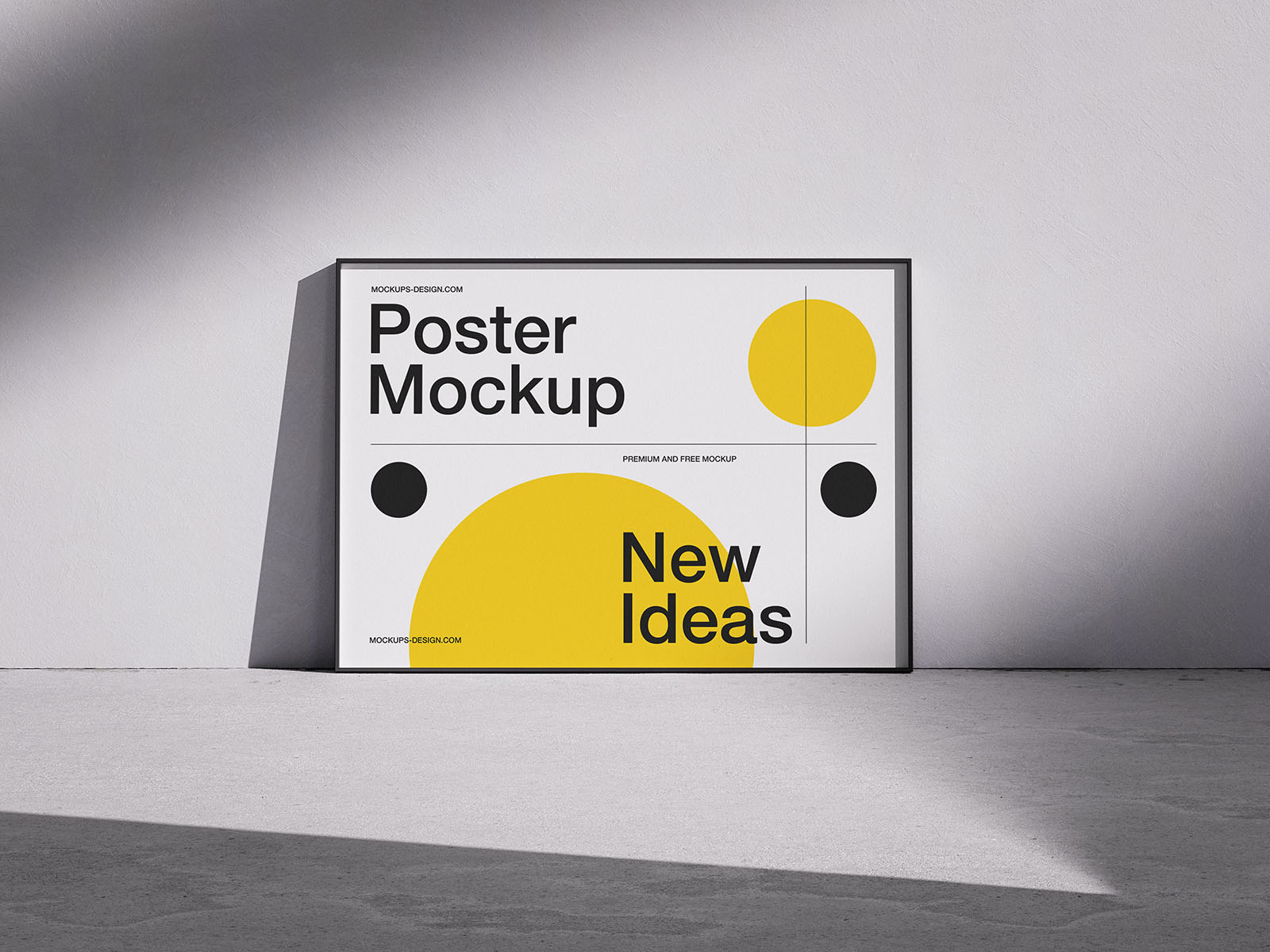 Elegant poster mockup on the floor