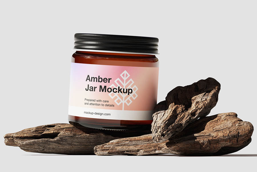 Amber jar mockup collection