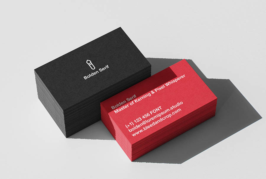 Stacked business card mockup