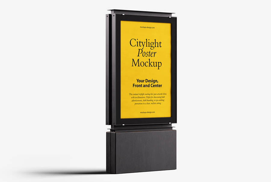 Isolated citylight poster mockup