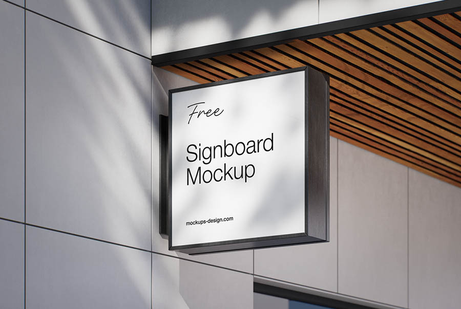 Modern signboard mockup