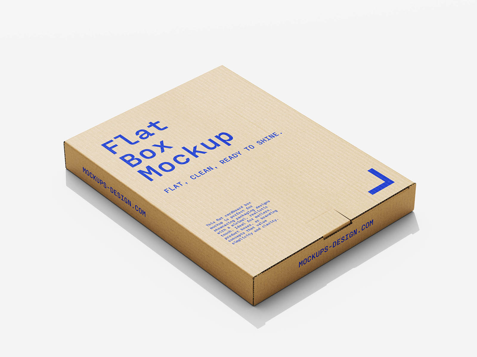 Flat cardboard box mockup