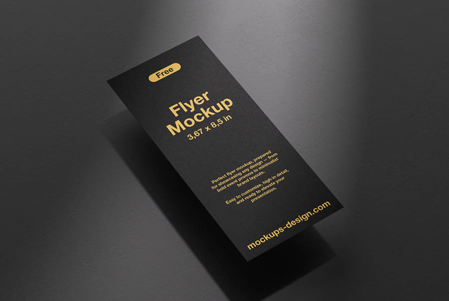 Free 3,67x8,6 inches flyer mockup