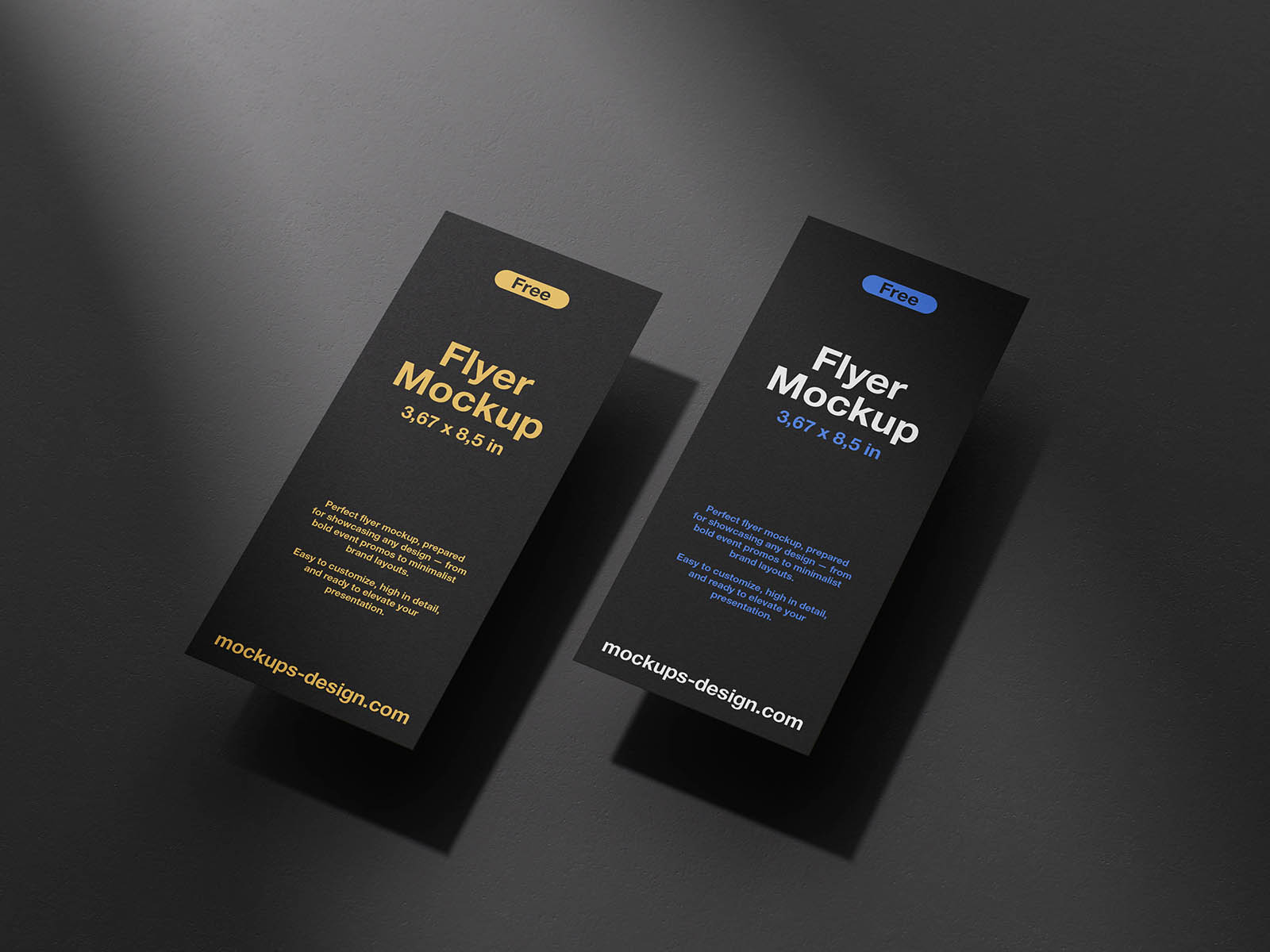 Free 3,67x8,6 inches flyer mockup