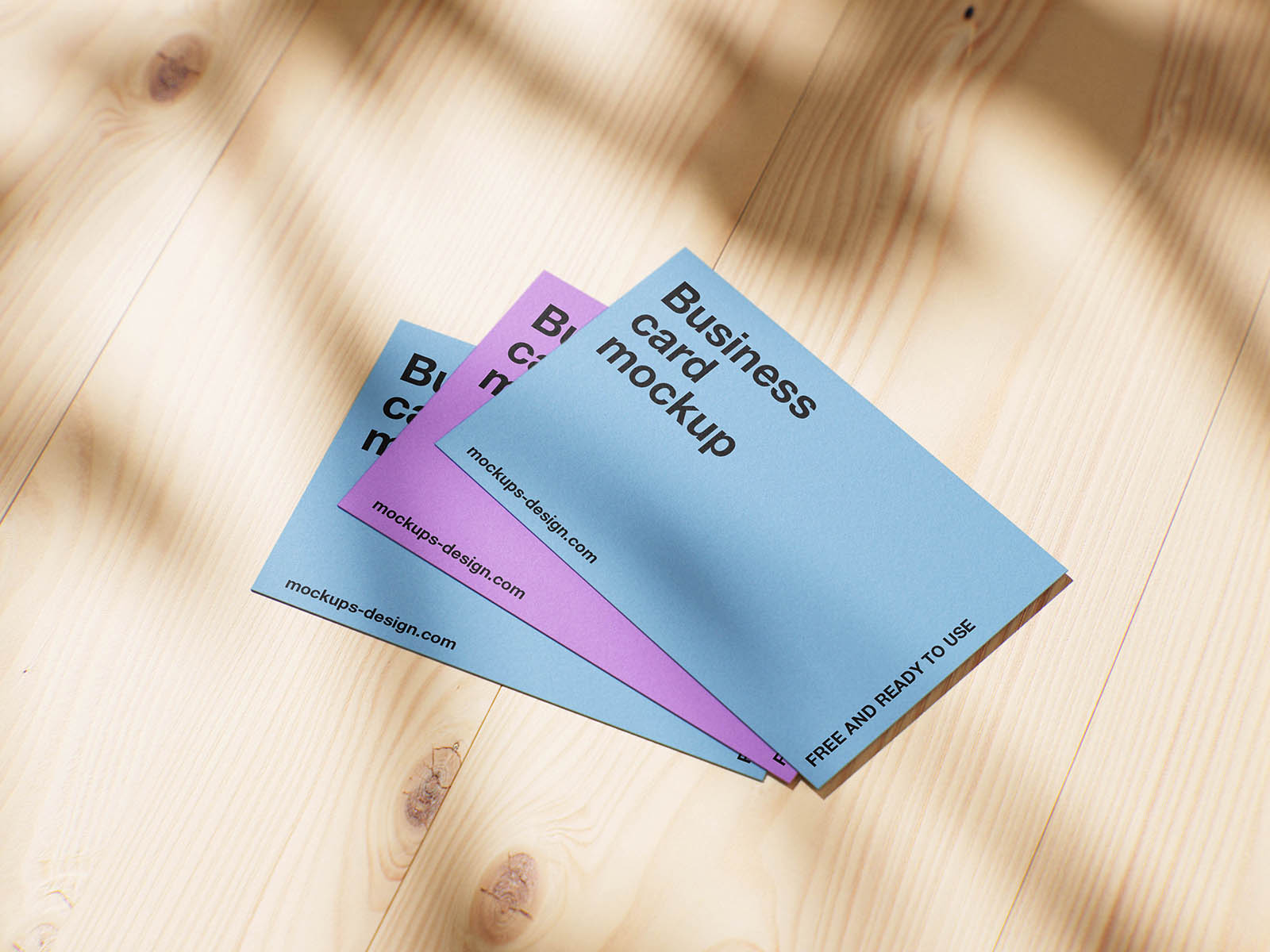 Business card on wood panels mockup