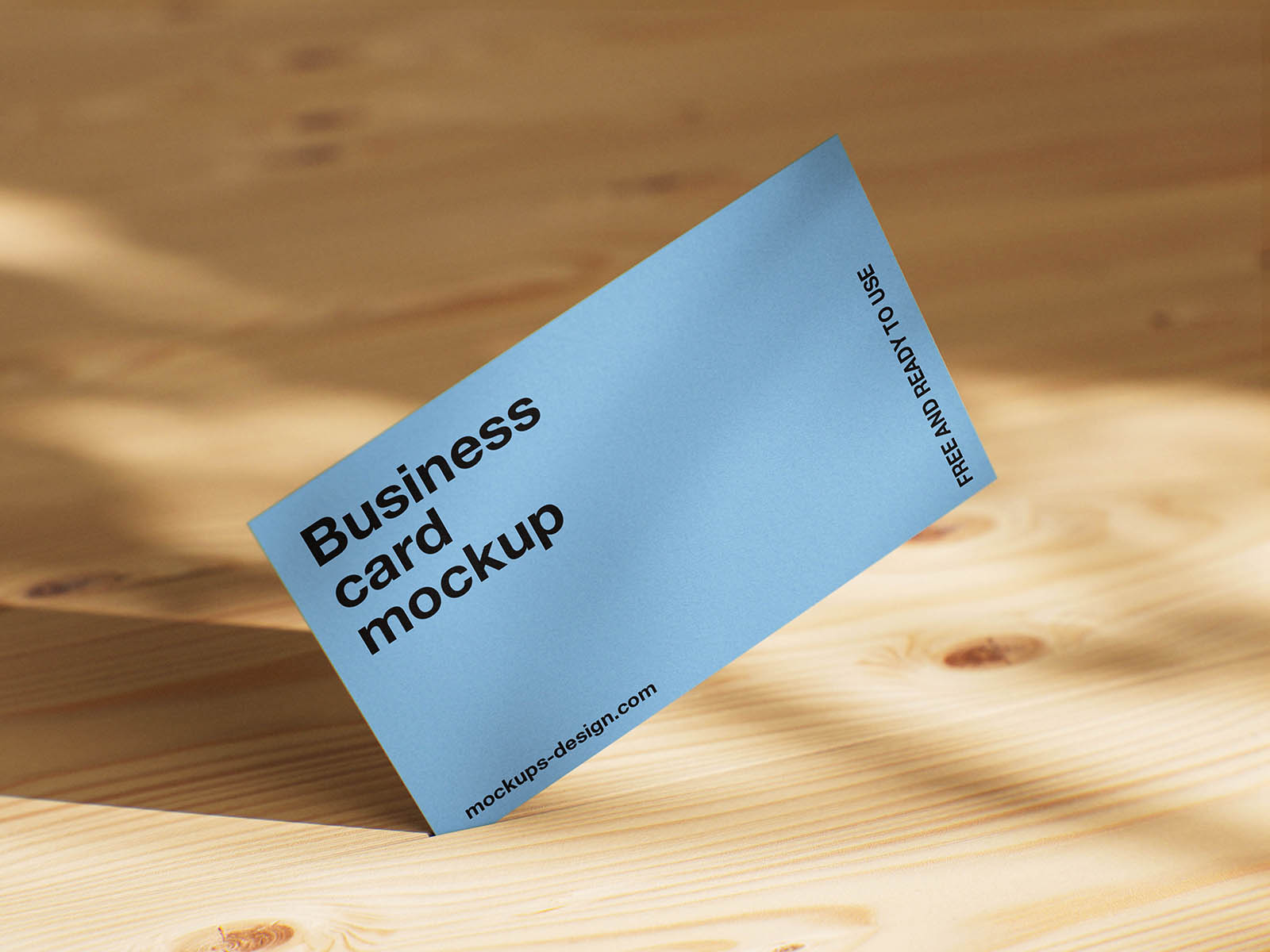 Business card on wood panels mockup