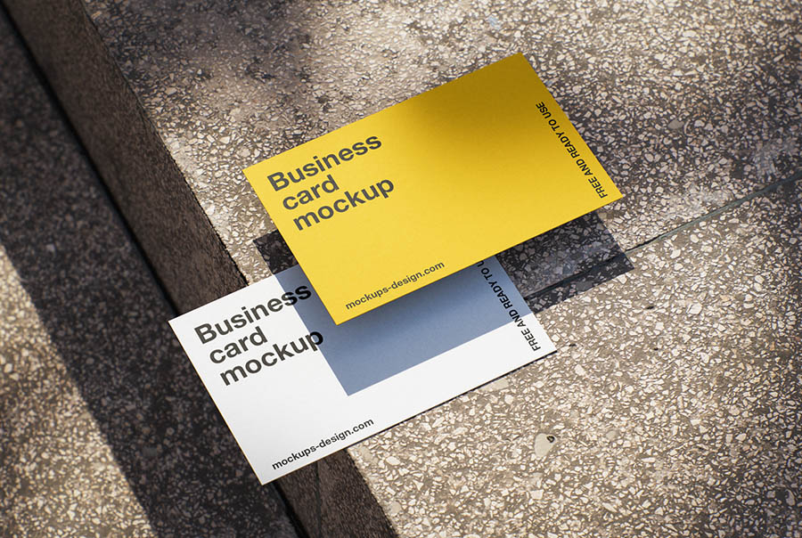 Business card mockup – terrazzo minimal