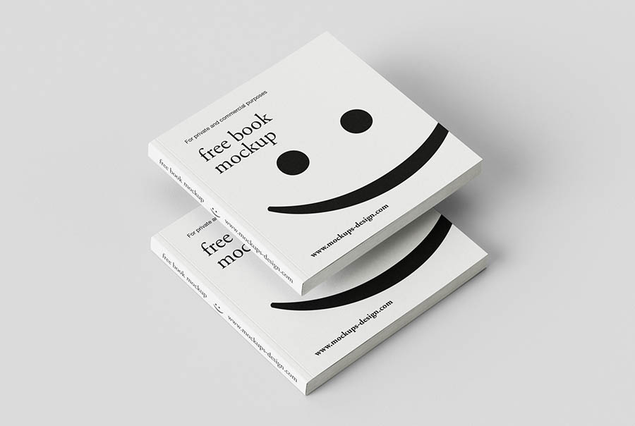 Minimal square book mockup