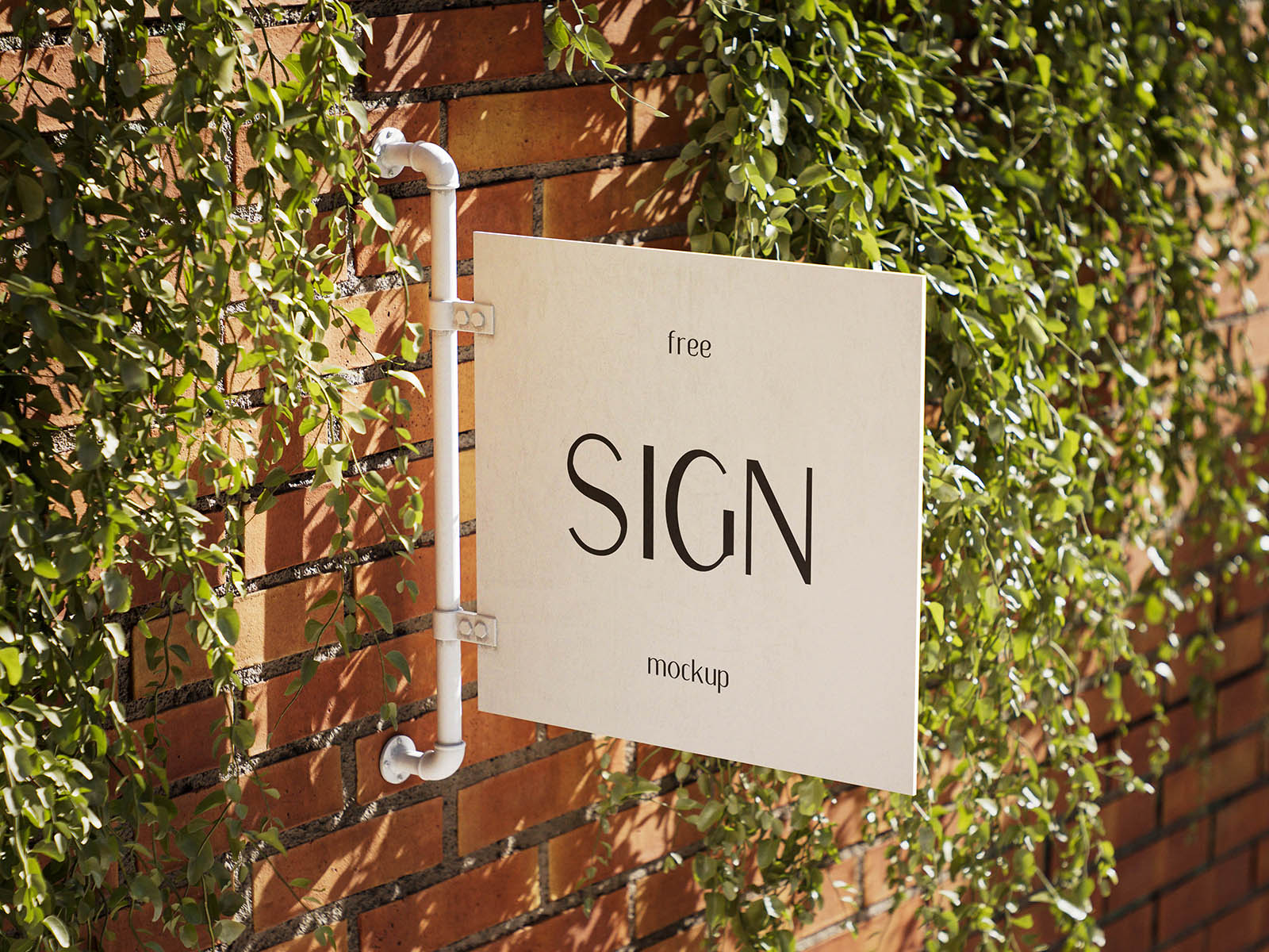 Sunlit signboard mockup