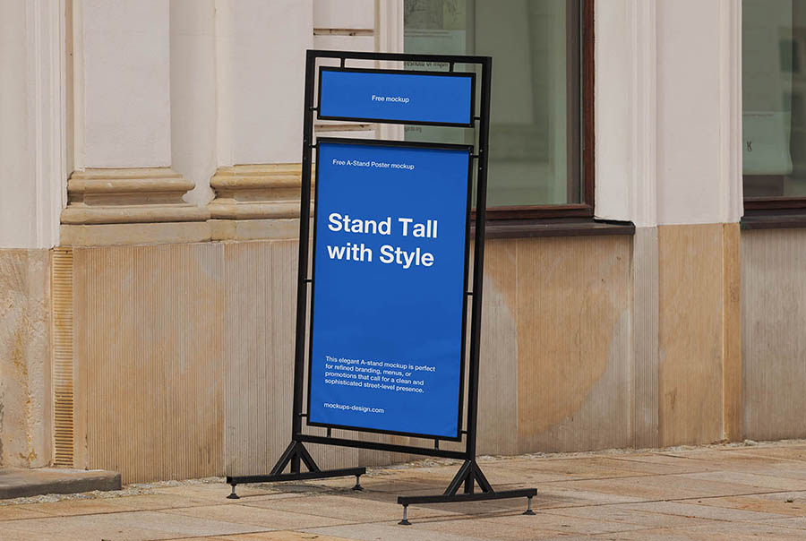 Elegant A-stand poster mockup