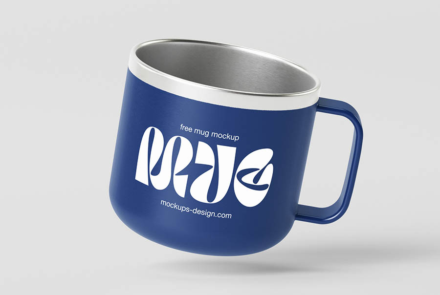 Minimal metal mug mockup